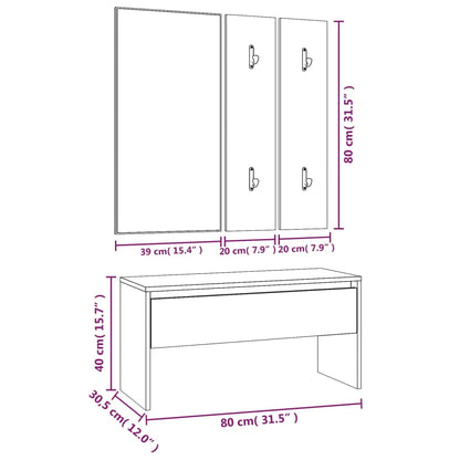 Hallway Furniture Set Grey Sonoma Engineered Wood