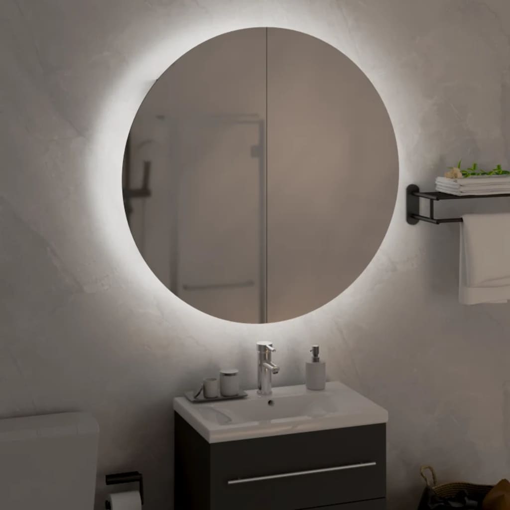 vidaXL Bathroom Cabinet White Engineered wood, glass, PVC, copper Medium