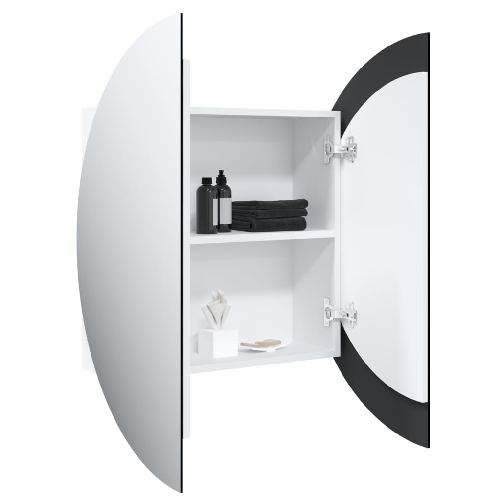 vidaXL Bathroom Cabinet White Engineered wood, glass, PVC, copper Medium