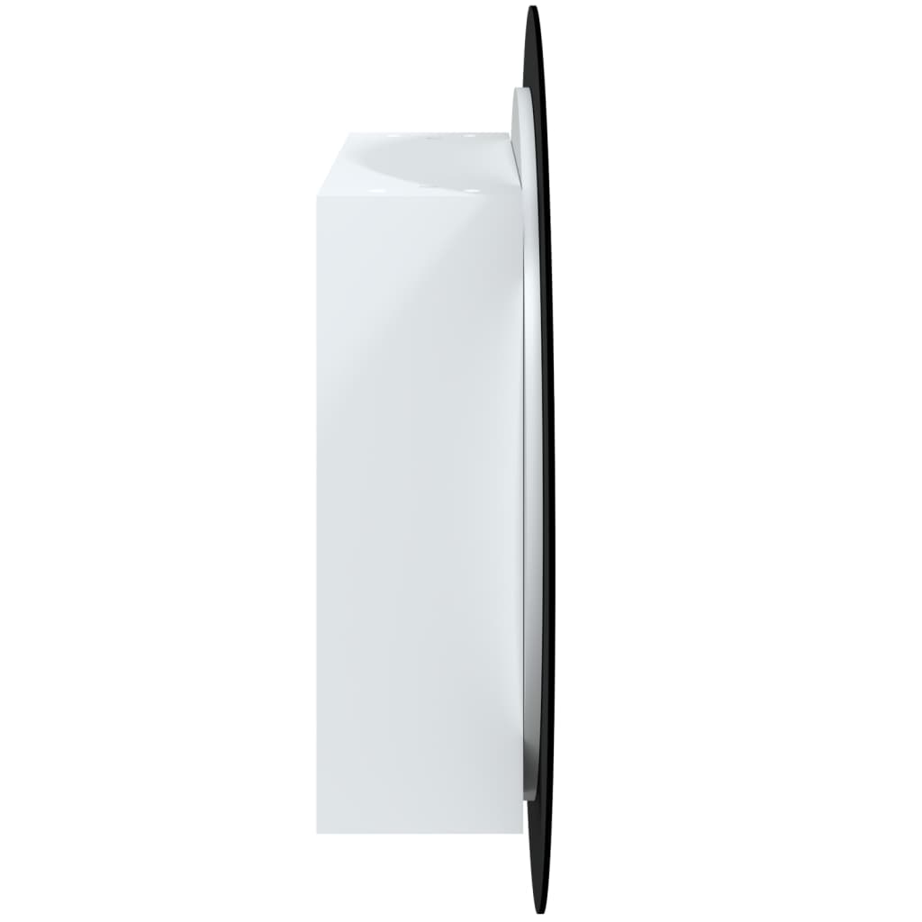 vidaXL Bathroom Cabinet White Engineered wood, glass, PVC, copper Medium