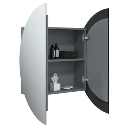 Bathroom Cabinet Grey Engineered wood, glass, PVC, copper