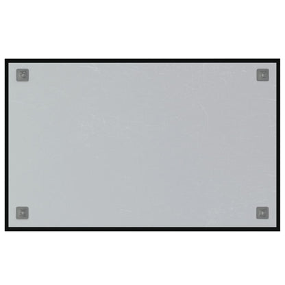 Wall-mounted Magnetic Board Black 80x50 cm Tempered Glass