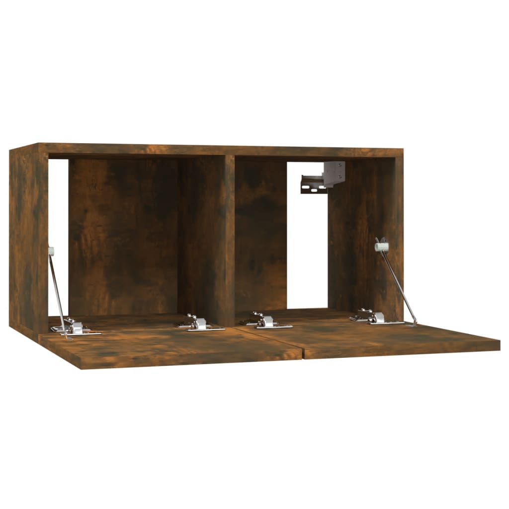 Wall TV Cabinets 4 pcs Smoked Oak 60x30x30 cm Engineered Wood