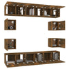 10 Piece TV Cabinet Set Smoked Oak Engineered Wood