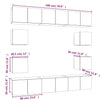 10 Piece TV Cabinet Set Smoked Oak Engineered Wood