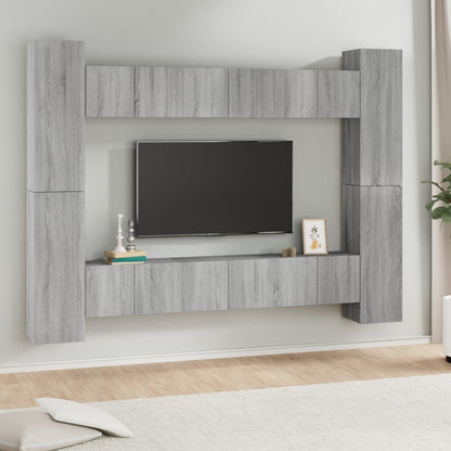 10 Piece TV Cabinet Set Grey Sonoma Engineered Wood