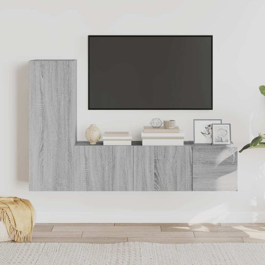 3 Piece TV Cabinet Set Grey Sonoma Engineered Wood