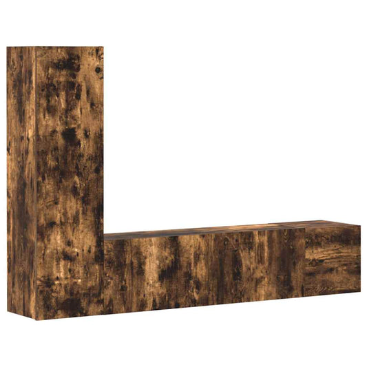 3 Piece TV Cabinet Set Smoked Oak Engineered Wood