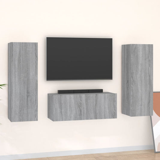 3 Piece TV Cabinet Set Grey Sonoma Engineered Wood