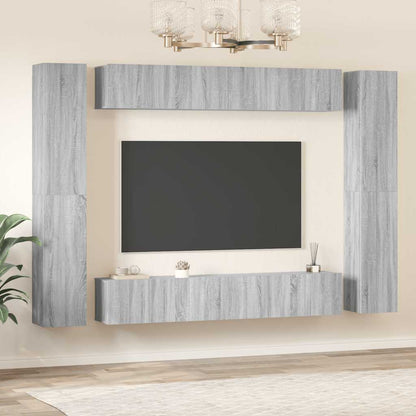 10 Piece TV Cabinet Set Grey Sonoma Engineered Wood