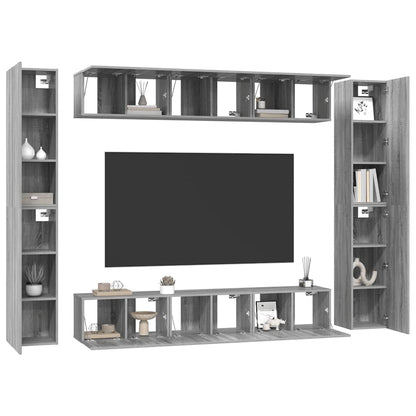 10 Piece TV Cabinet Set Grey Sonoma Engineered Wood