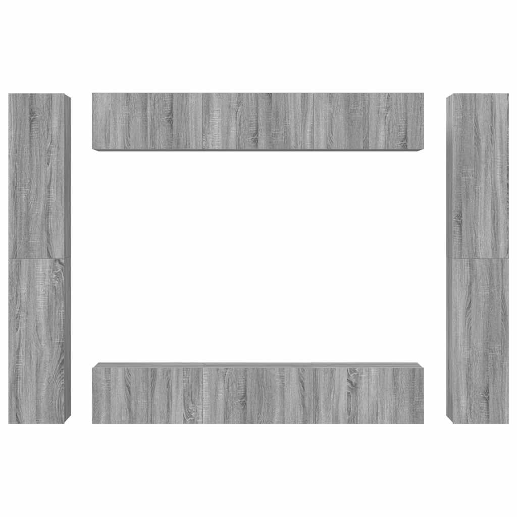 10 Piece TV Cabinet Set Grey Sonoma Engineered Wood