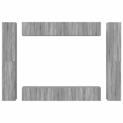 10 Piece TV Cabinet Set Grey Sonoma Engineered Wood