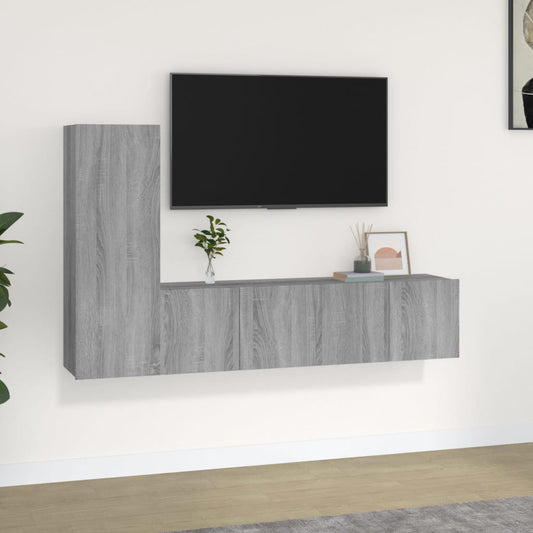 3 Piece TV Cabinet Set Grey Sonoma Engineered Wood