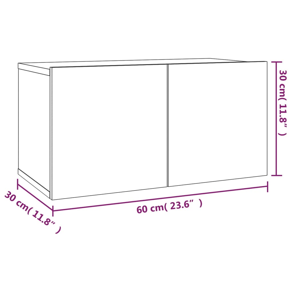 2 Piece TV Cabinet Set Grey Sonoma Engineered Wood