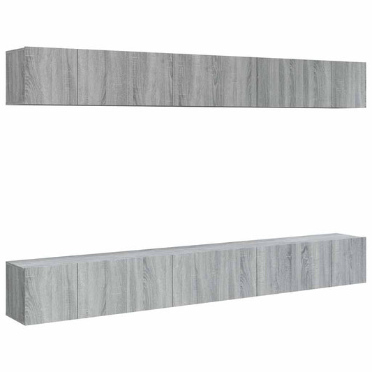 TV Cabinets 8 pcs Grey Sonoma 60x30x30 cm Engineered Wood