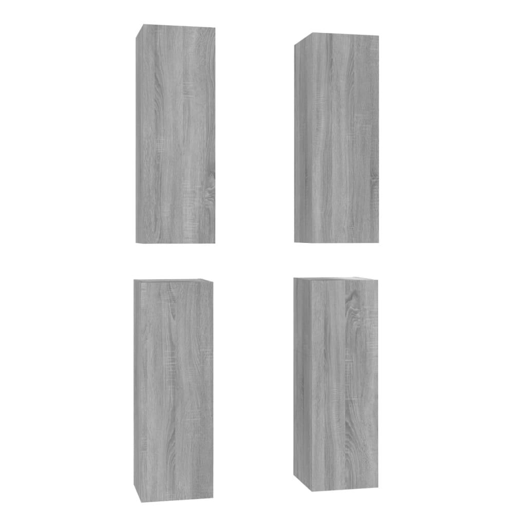 TV Cabinets 4 pcs Grey Sonoma 30.5x30x90 cm Engineered Wood