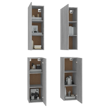 TV Cabinets 4 pcs Grey Sonoma 30.5x30x90 cm Engineered Wood