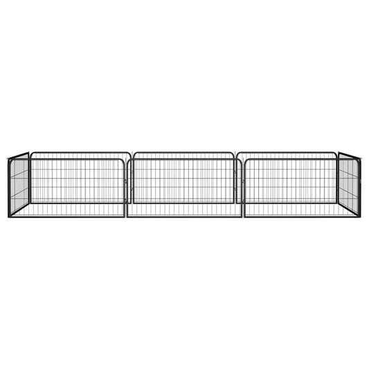 Dog Playpen | Black | Powder-coated steel | 100x50 cm Panels