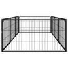 8-Panel Dog Playpen Black 100x50 cm Powder-coated Steel