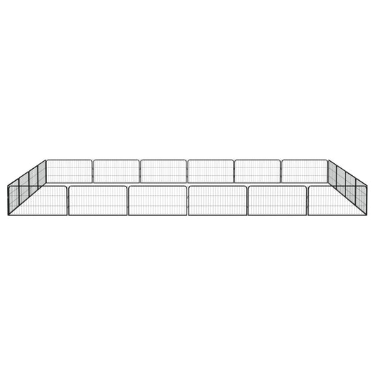 20-Panel Dog Playpen Black 100x50 cm Powder-coated Steel