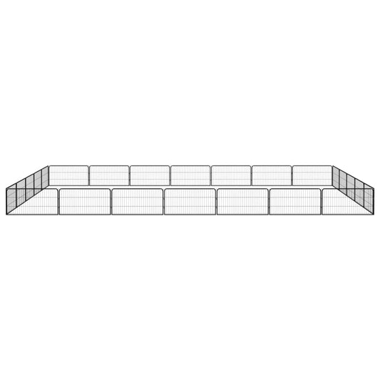 24-Panel Dog Playpen Black 100x50 cm Powder-coated Steel