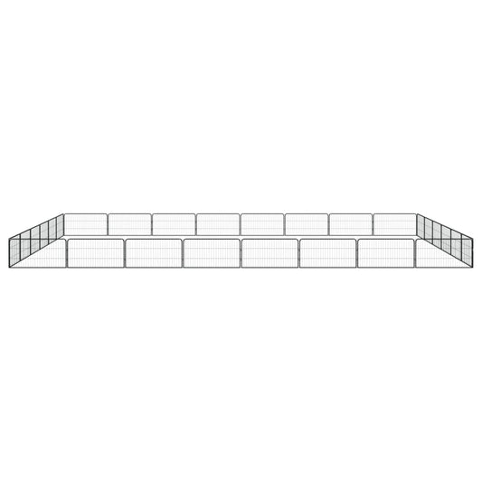 28-Panel Dog Playpen Black 100x50 cm Powder-coated Steel