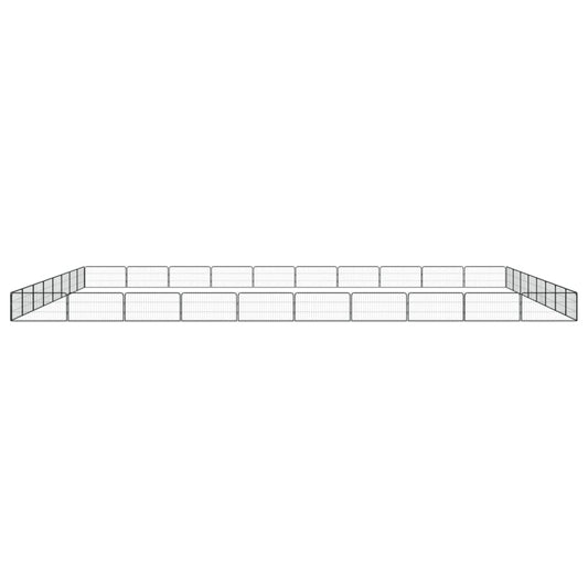 36-Panel Dog Playpen Black 100x50 cm Powder-coated Steel