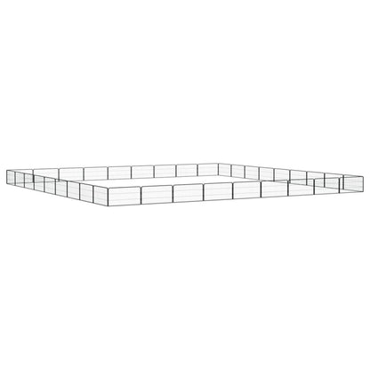36-Panel Dog Playpen Black 100x50 cm Powder-coated Steel