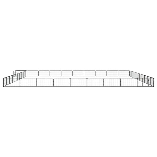 40-Panel Dog Playpen Black 100x50 cm Powder-coated Steel