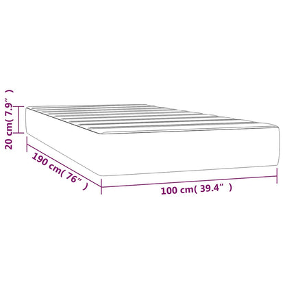 Pocket Spring Bed Mattress Medium Dark Grey 100x190x20 cm Twin