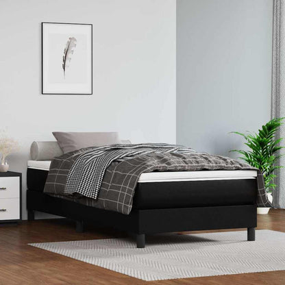 Pocket Spring Bed Mattress Black 100x190x20cm Twin Faux Leather
