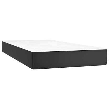 Pocket Spring Bed Mattress Black 100x203x20 cm Faux Leather