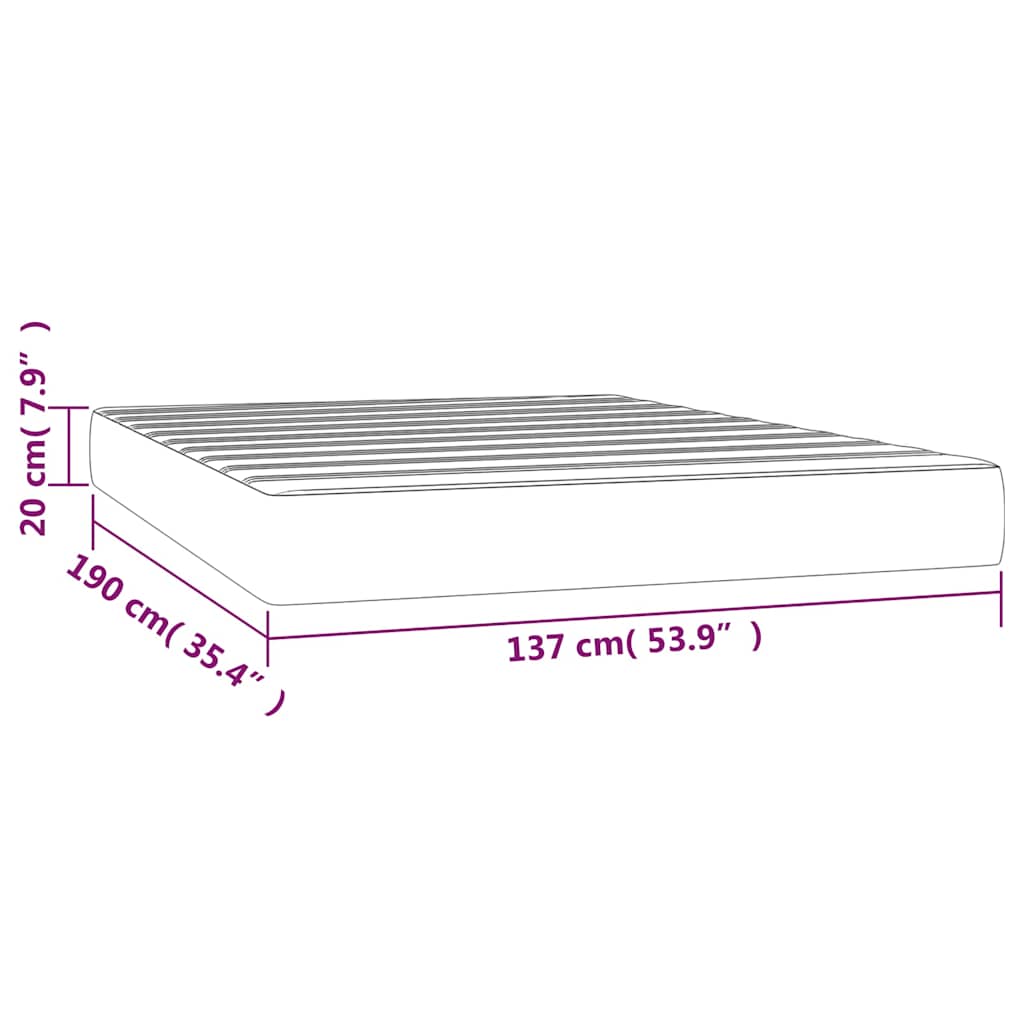 Pocket Spring Bed Mattress Medium Light Grey 137x190x20 cm Full