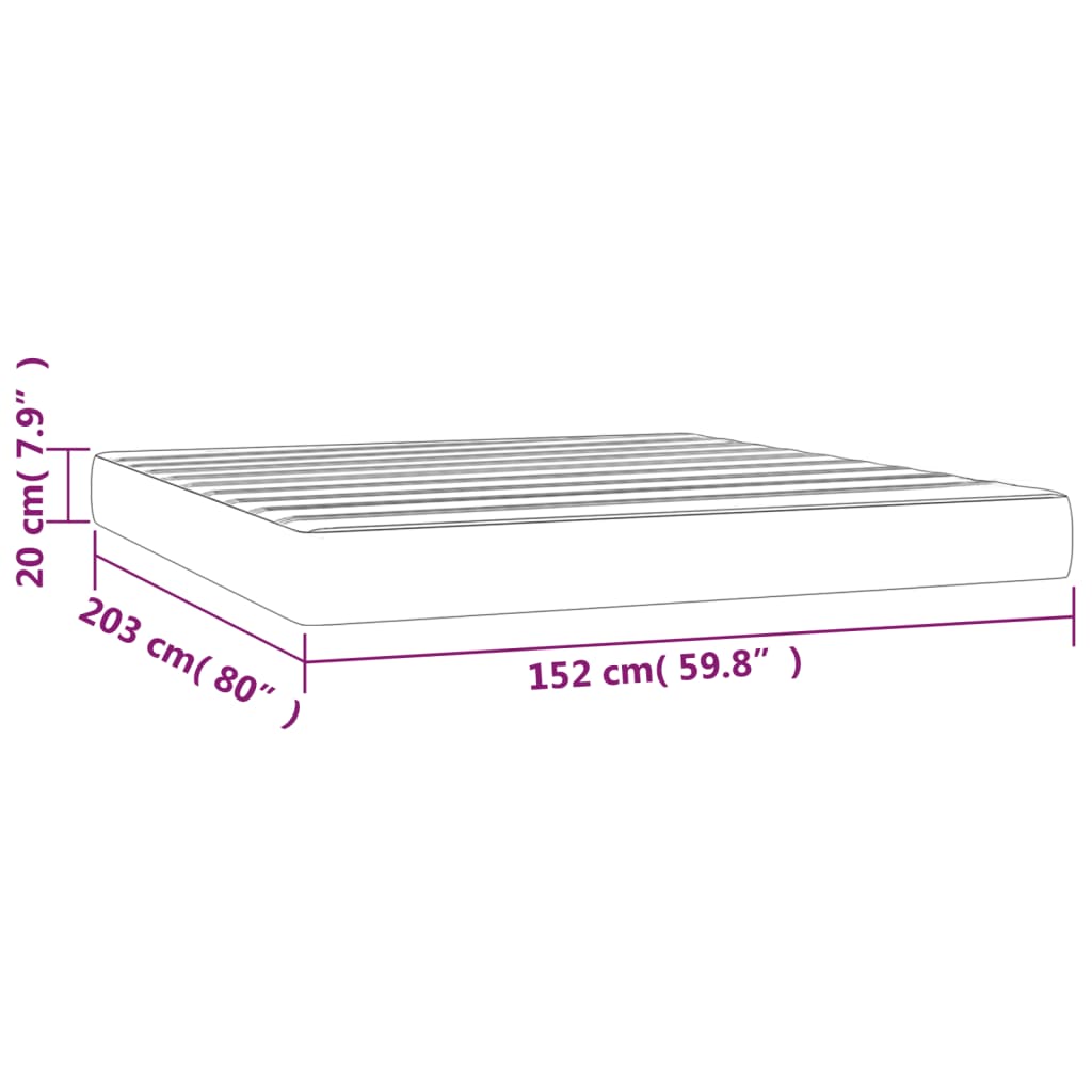 Pocket Spring Bed Mattress Medium Light Grey 152x203x20 cm Queen (US only)