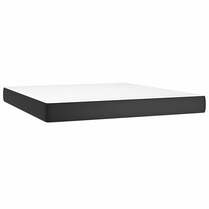 Pocket Spring Bed Mattress Black 193x203x20cm King Faux Leather
