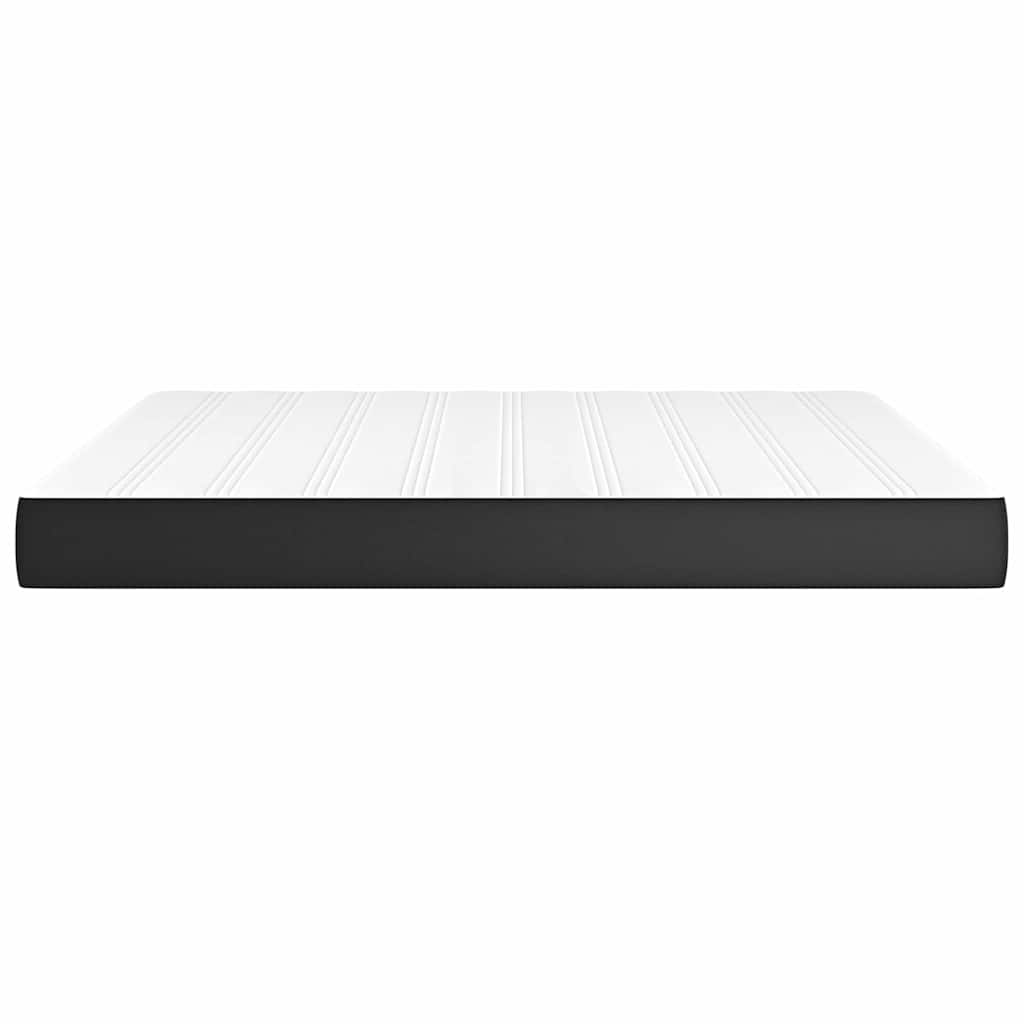 Pocket Spring Bed Mattress Black 193x203x20cm King Faux Leather