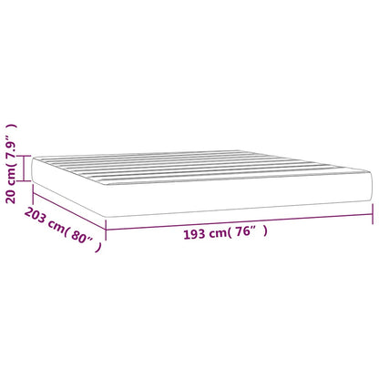Pocket Spring Bed Mattress Black 193x203x20cm King Faux Leather