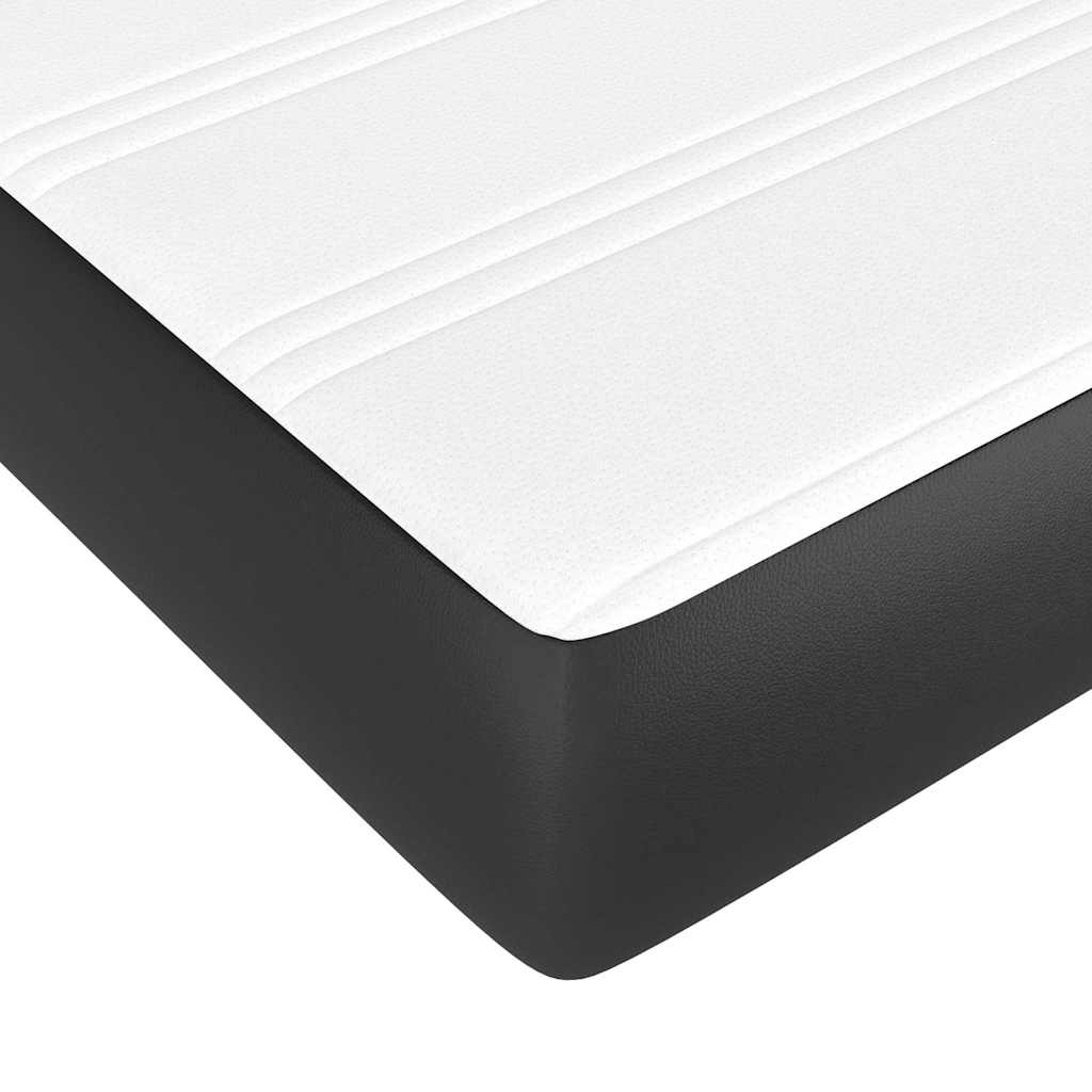 Pocket Spring Bed Mattress Black 183x213x20 cm Faux Leather