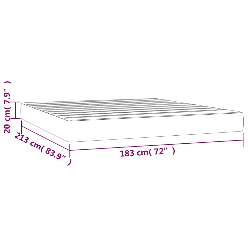 Pocket Spring Bed Mattress Black 183x213x20 cm Faux Leather