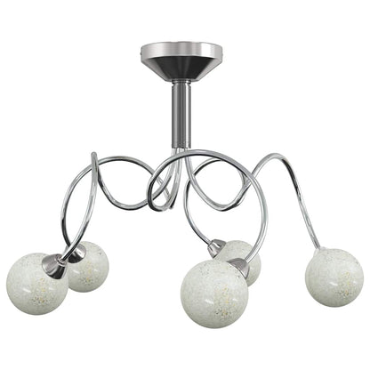 Ceiling Lamp with Round Glass Shades for 5 G9 LED Lights