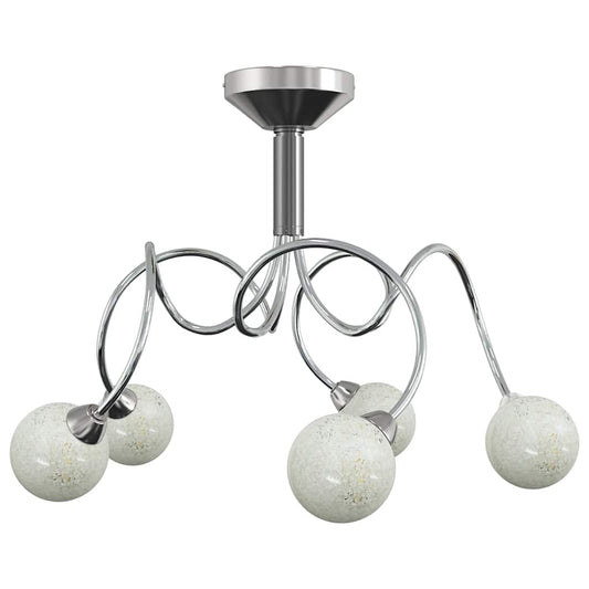 Ceiling Lamp with Round Glass Shades for 5 G9 LED Lights
