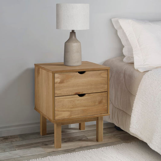 Bedside Cabinet | Rustic Brown | Solid pinewood | 45 x 39 x 57 cm