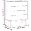 Drawer Cabinet OTTA 76.5x39.5x90cm Solid Wood Pine