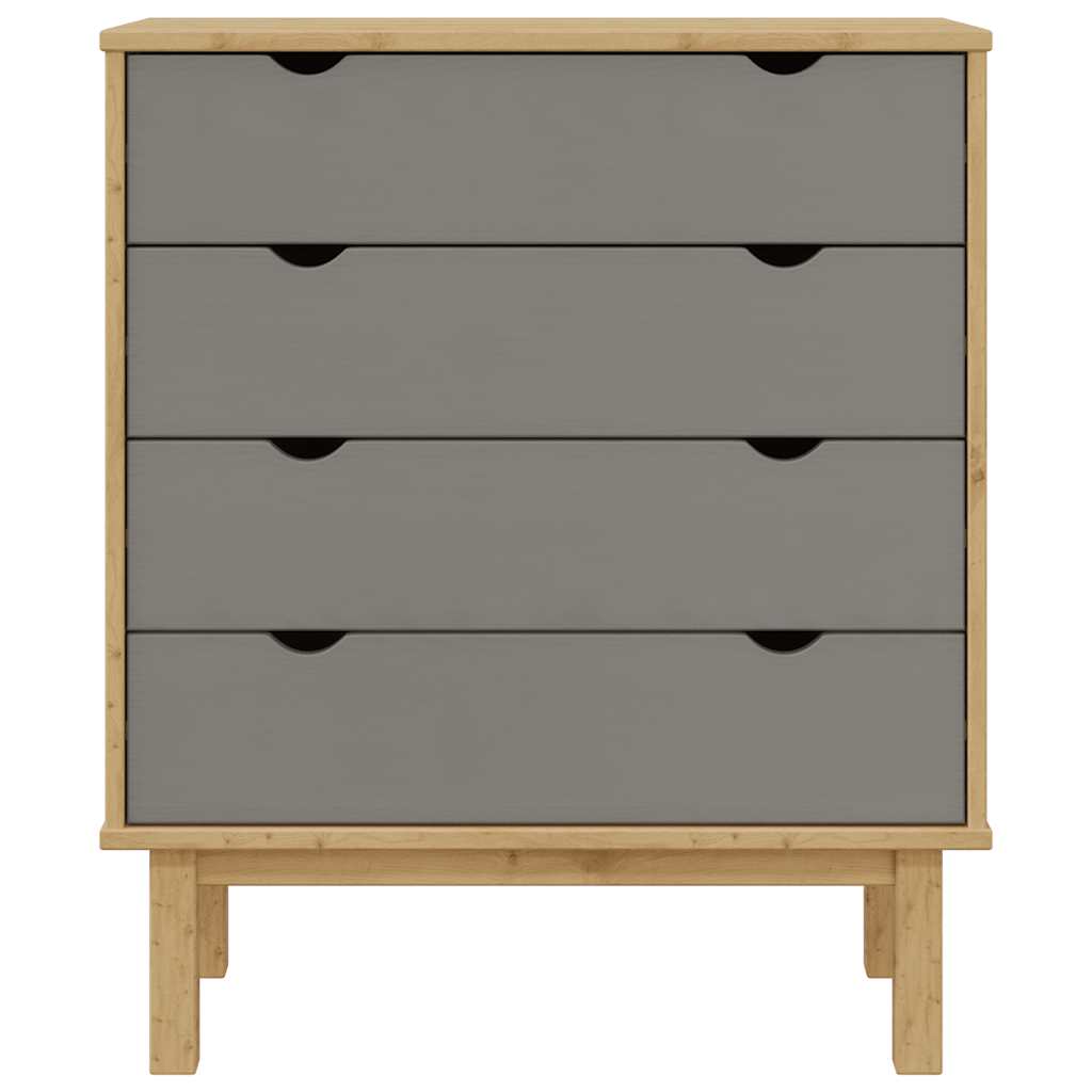 Drawer Cabinet OTTA Brown&Gray 30.1"x15.6"x35.4" Solid Wood Pine