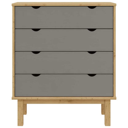 Drawer Cabinet OTTA Brown&Gray 30.1"x15.6"x35.4" Solid Wood Pine