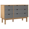Drawer Cabinet OTTA Brown&Grey 111x43x73.5cm Solid Wood Pine