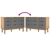 Drawer Cabinet OTTA Brown&Grey 111x43x73.5cm Solid Wood Pine
