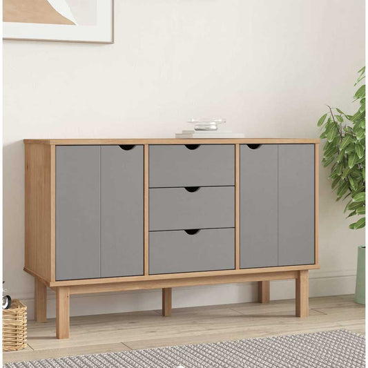 Sideboard OTTA Brown and Grey 113.5x43x73 cm Solid Wood Pine
