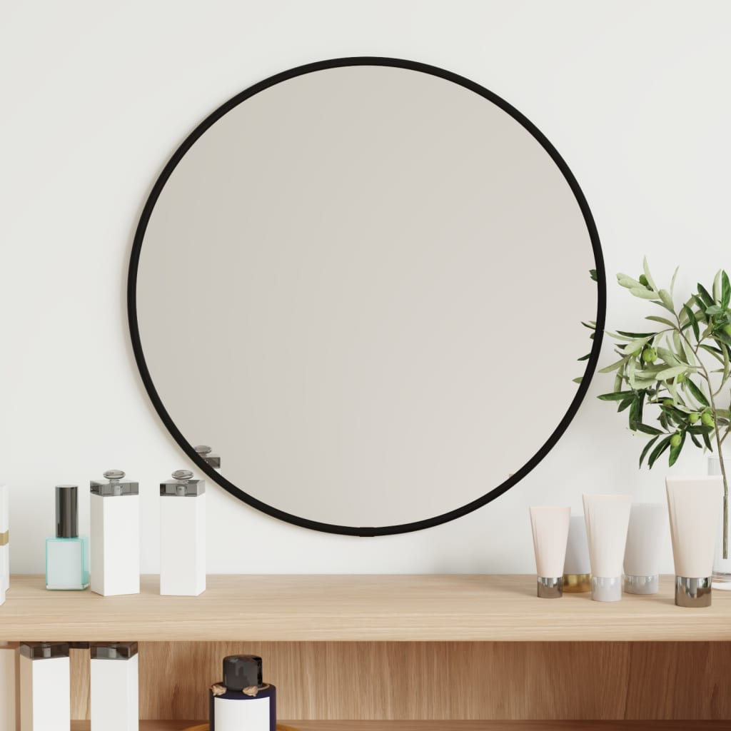 Wall Mirror Black Ø 40 cm Round